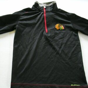 Reebok Boys Shirt Chicago Blackhawks Quarter Zip Pullover NHL Hockey 8